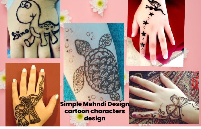 Simple Mehndi Design cartoon characters design