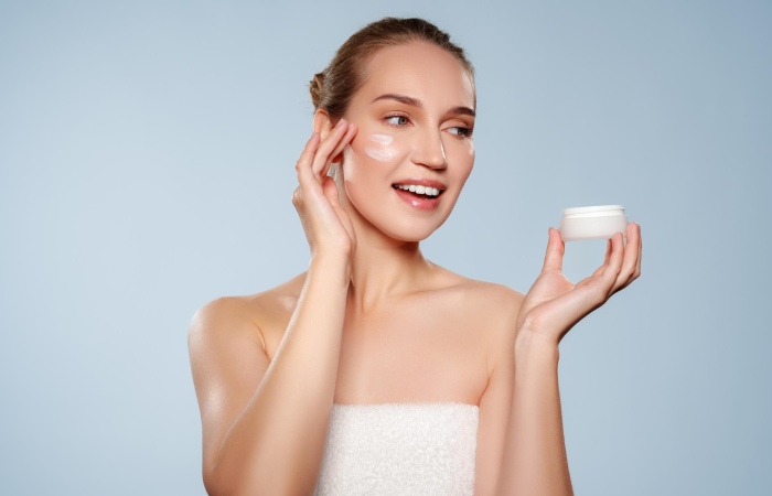 Lightweight moisturizer texture spread on skin surface